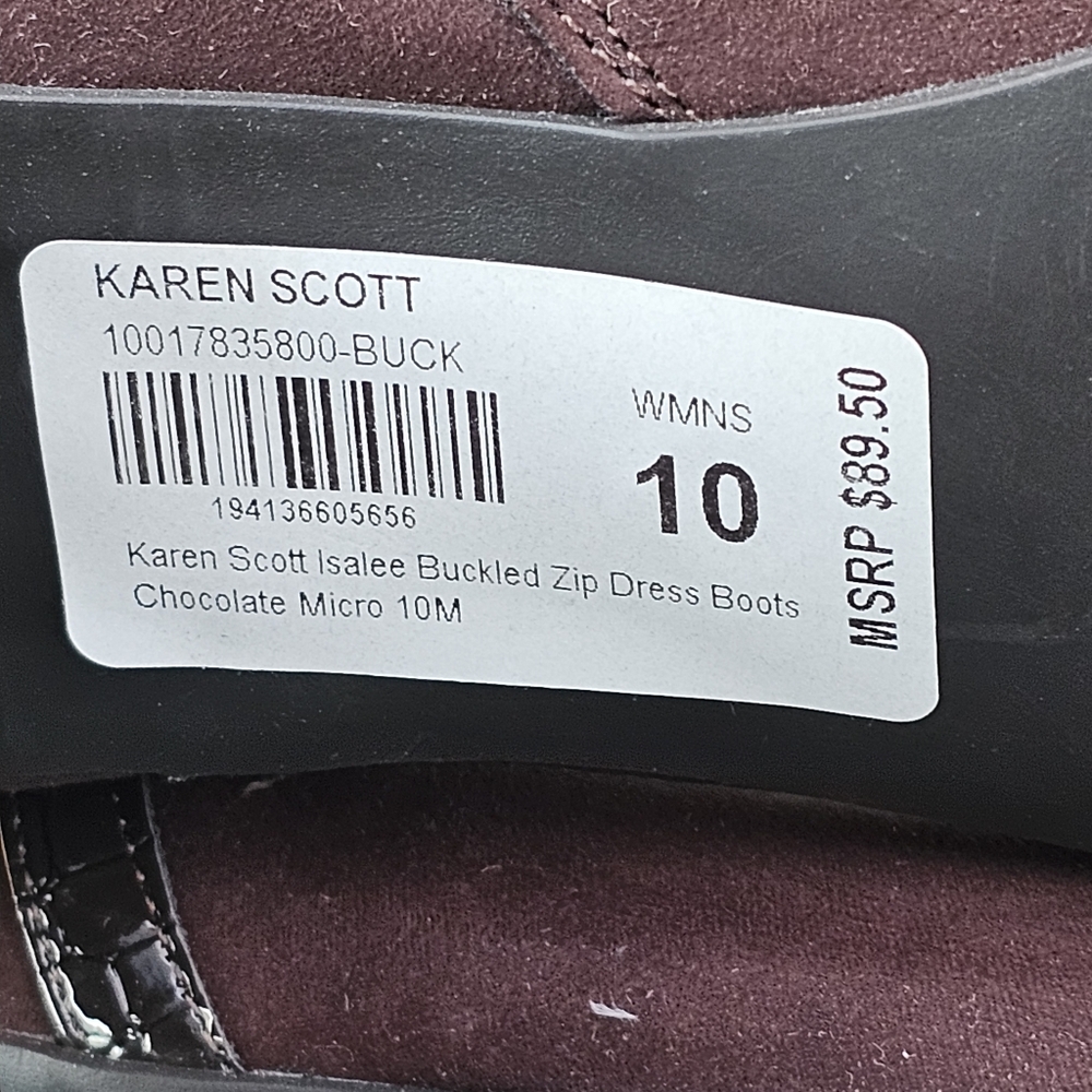 Women's Size 10 Elegant Maroon Brown Knee-High Boots‎ Karen Scott - Picture 11 of 11